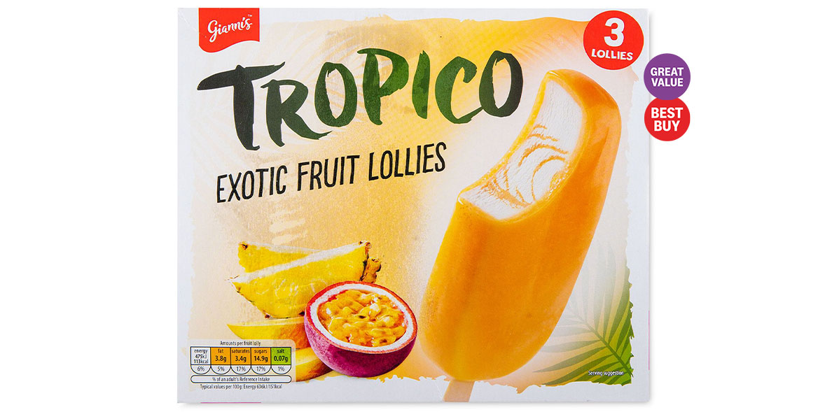 Aldi Gianni's Tropico Exotic Fruit Lollies