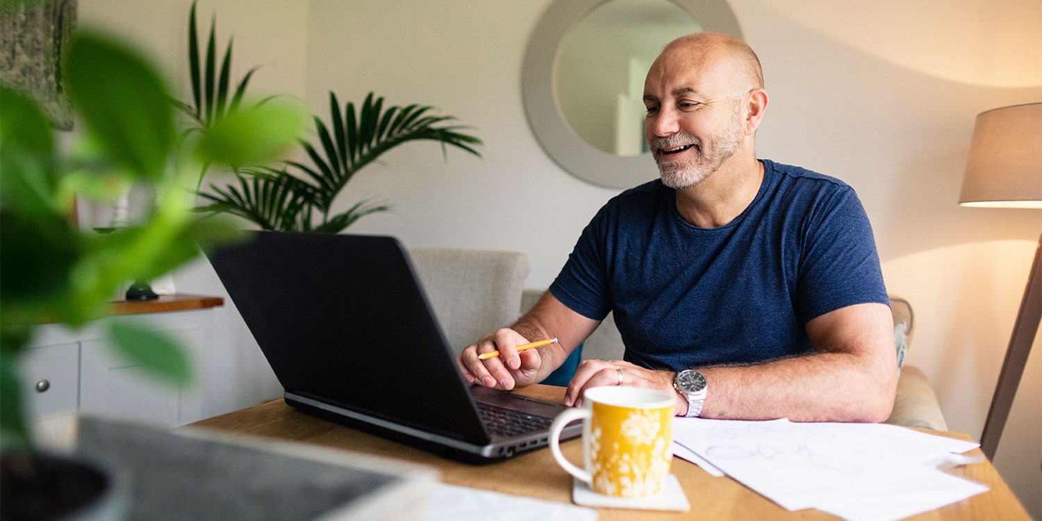 Man using a laptop