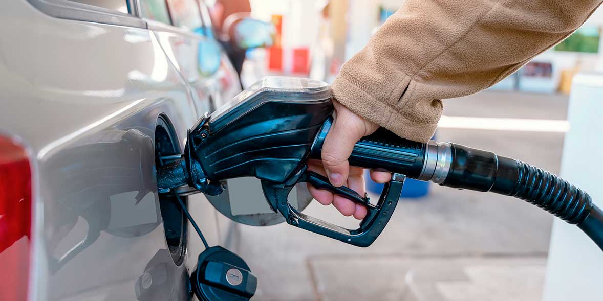 Filling up car at petrol station