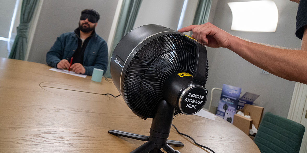 Blindfolded testers assessed each fan in low, medium and high settings for how pleasant the breeze is.