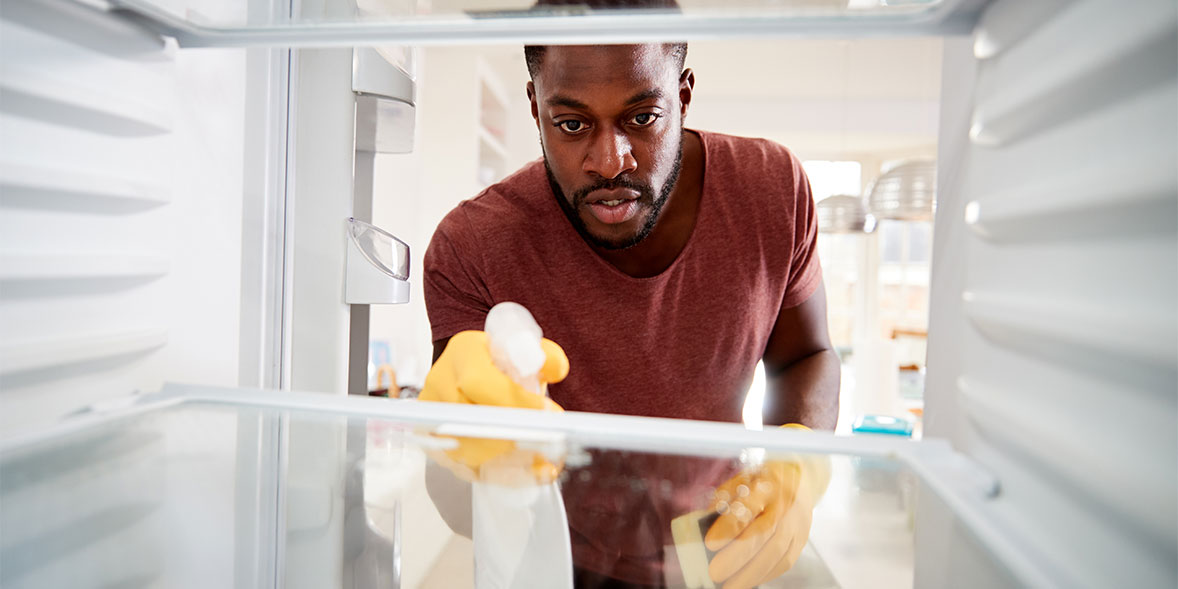 Cleaning inside fridge