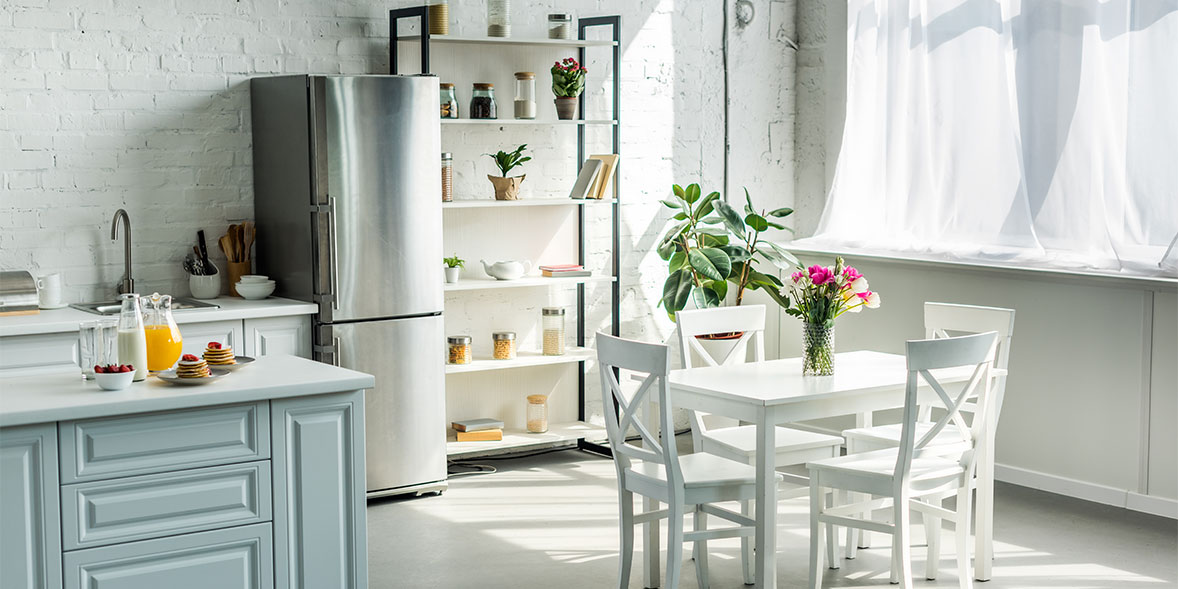 Fridge in modern kitchen