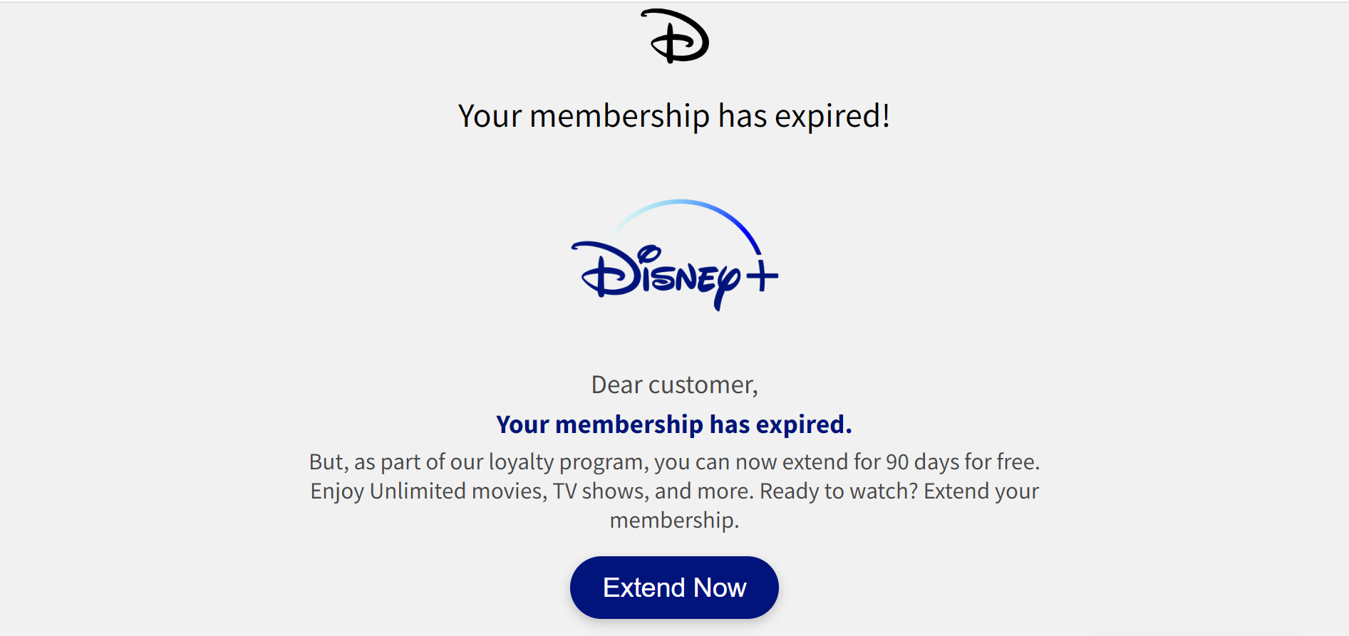 A scam website impersonating Disney