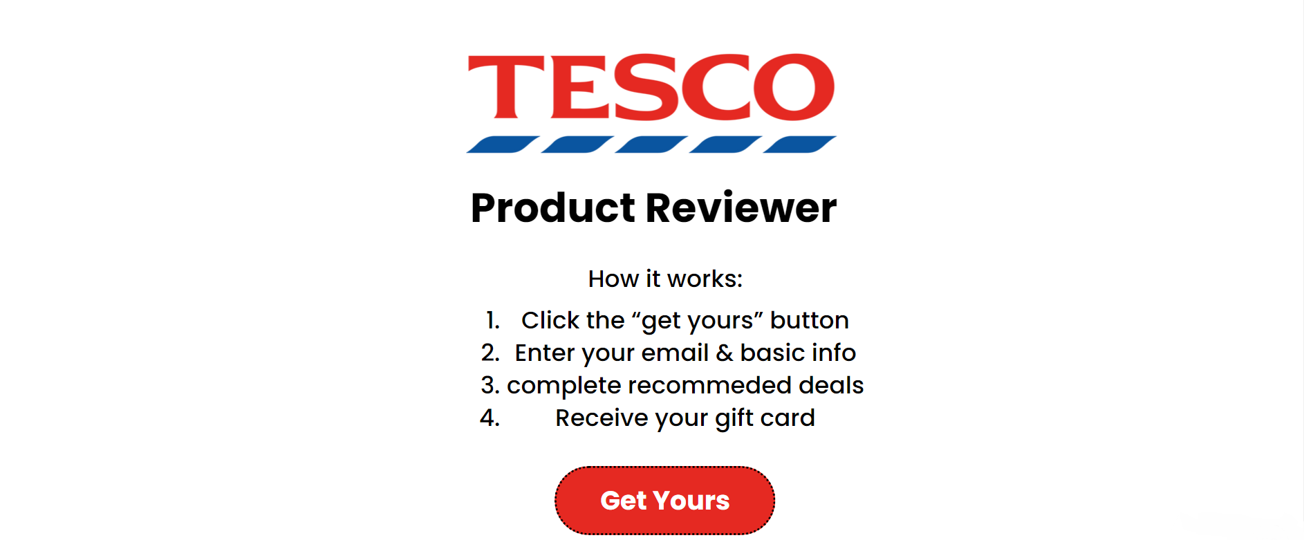A website impersonating Tesco