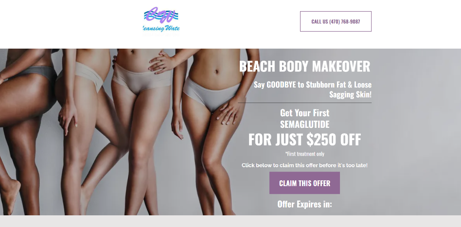 A scam website claiming to sell Ozempic
