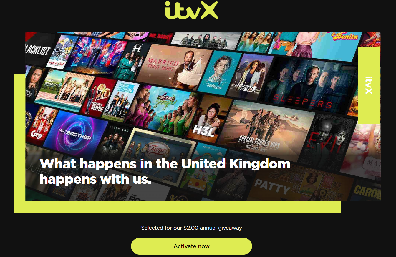 A scam website impersonating ITV